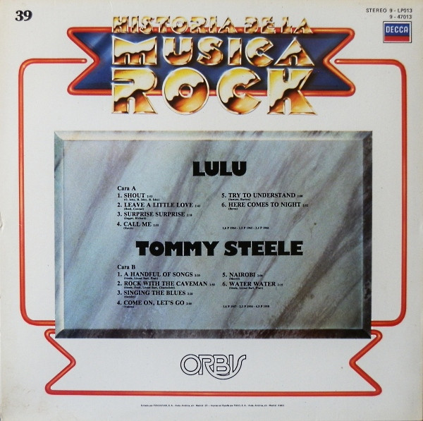Lulu , Tommy Steele - Lulu / Tommy Steele | Decca (9 - LP013) - 2