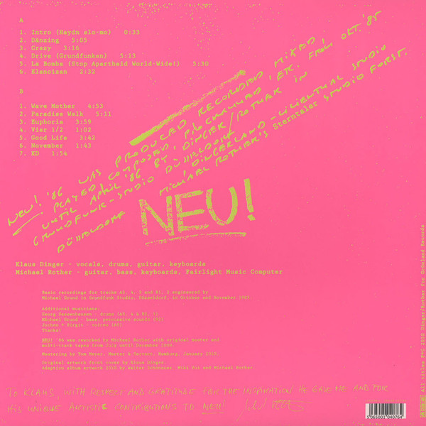 Neu! - Neu! '86 | Grönland Records (LPGRONIV) - 2