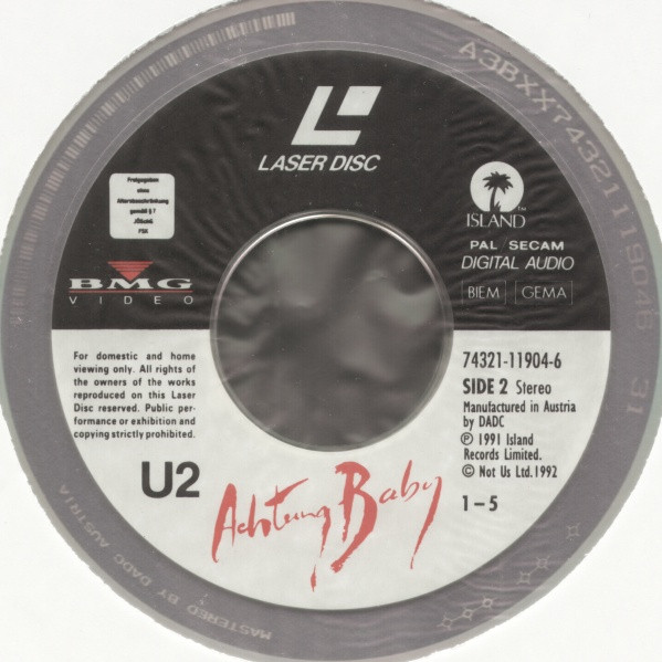 U2 - Achtung Baby - The Videos, The Cameos And A Whole Lot Of Interference From ZooTV | BMG Video (74321-11904-6) - 4