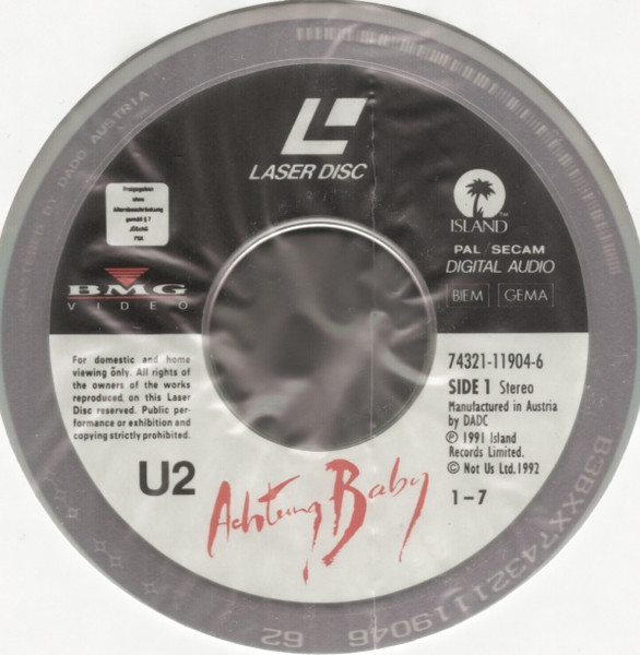 U2 - Achtung Baby - The Videos, The Cameos And A Whole Lot Of Interference From ZooTV | BMG Video (74321-11904-6) - 3