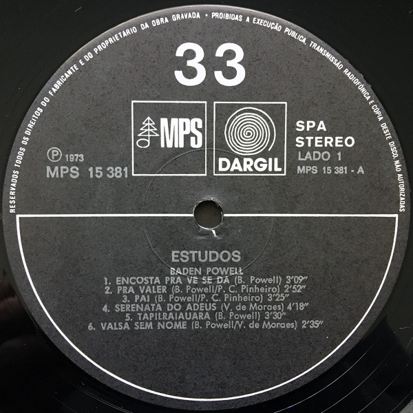 Baden Powell - Estudos | MPS Records (MPS 15.381) - 3