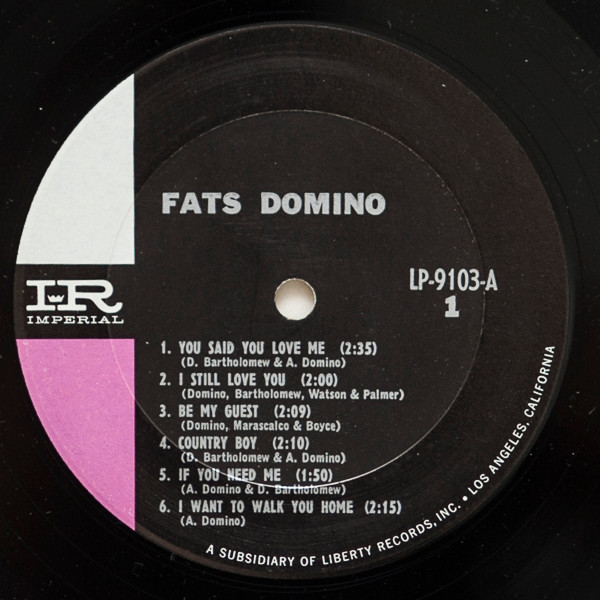 Fats Domino - Sings Million Record Hits | Imperial (LP-9103) - 3