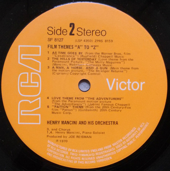 Henry Mancini And His Orchestra - Film Themes A To Z | RCA Victor (SF 8127) - 4