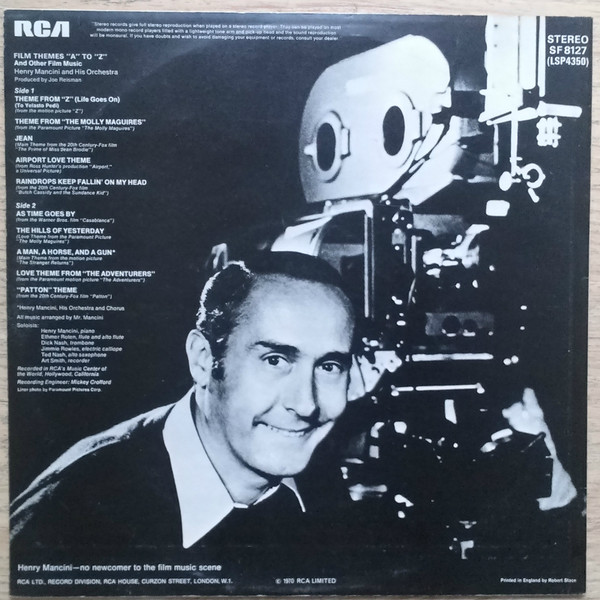 Henry Mancini And His Orchestra - Film Themes A To Z | RCA Victor (SF 8127) - 2