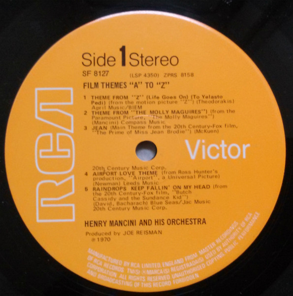 Henry Mancini And His Orchestra - Film Themes A To Z | RCA Victor (SF 8127) - 3