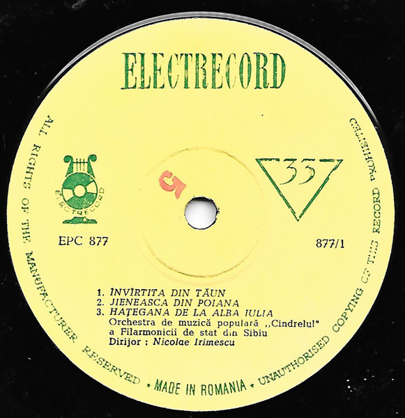 Orchestra Cindrelul - Jocuri Populare Din Sibiu | Electrecord (EPC 877) - 3