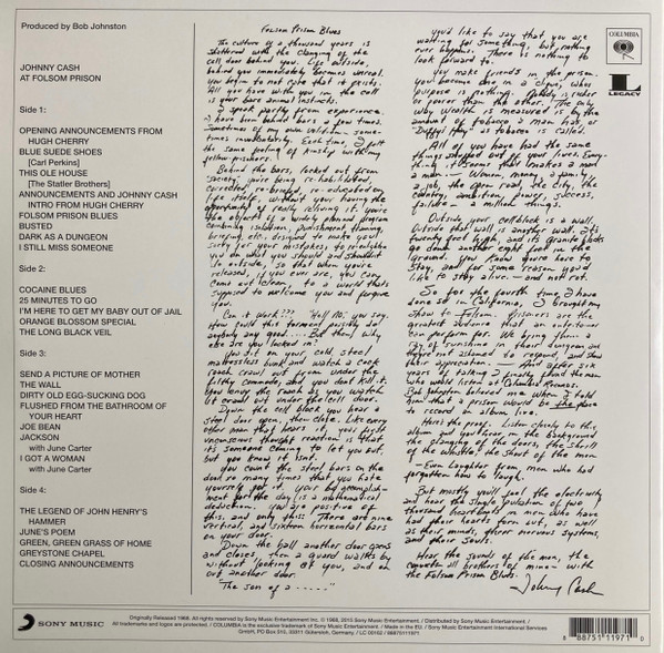 Johnny Cash - At Folsom Prison | Columbia (88875111971) - 3