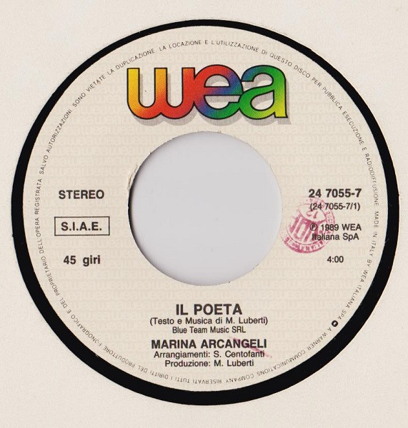 Marina Arcangeli - Il Poeta | WEA (247055 7) - 3