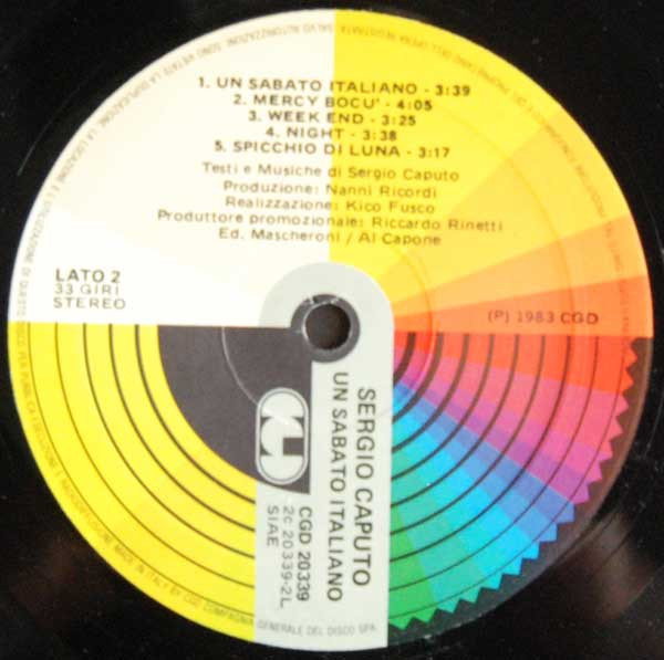 Sergio Caputo - Un Sabato Italiano | CGD (CGD 20339) - 4