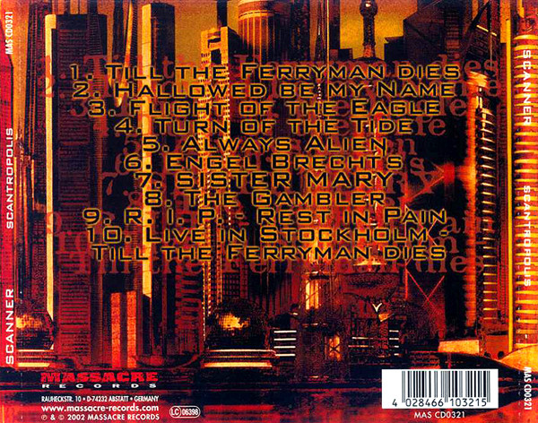 Scanner - Scantropolis CD | Massacre Records (MAS CD0321) - 2 Scanner - Scantropolis CD | Massacre Records (MAS CD0321) - 2