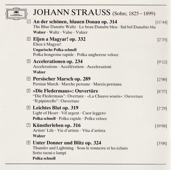 Johann Strauss Jr. : Berliner Philharmoniker / Herbert von Karajan - An Der Schönen Blauen Donau | Deutsche Grammophon (400 026-2) - 4
