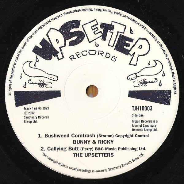 Bunny & Ricky / Lee Perry / The Upsetters - Bushweed Corntrash / Callying Butt / Stay Dread | Upsetter (TJH10003) - main