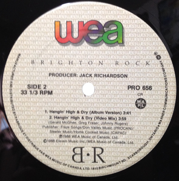 Brighton Rock - Hangin' High & Dry | WEA (PRO 656)