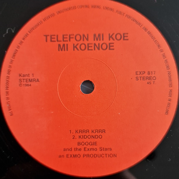 The Exmo Stars & Boogie - Telefôn' Mi Koe Mi Koenoe | Exmo Production (EXP 817) - 3