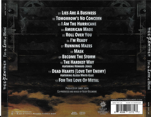 Dee Snider - For The Love Of Metal [CD] | Napalm Records (NPR 797 JC) - 2
