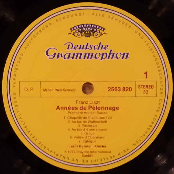 Franz Liszt , Lazar Berman - Années De Pèlerinage - Gesamt • Complete • Integrale | Deutsche Grammophon (2709 076) - 3 Franz Liszt , Lazar Berman - Années De Pèlerinage - Gesamt • Complete • Integrale | Deutsche Grammophon (2709 076) - 3