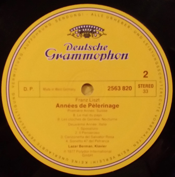 Franz Liszt , Lazar Berman - Années De Pèlerinage - Gesamt • Complete • Integrale | Deutsche Grammophon (2709 076) - 4 Franz Liszt , Lazar Berman - Années De Pèlerinage - Gesamt • Complete • Integrale | Deutsche Grammophon (2709 076) - 4