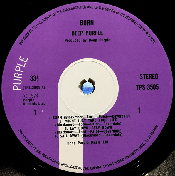Deep Purple - Burn | Purple Records (TPS 3505) - 3