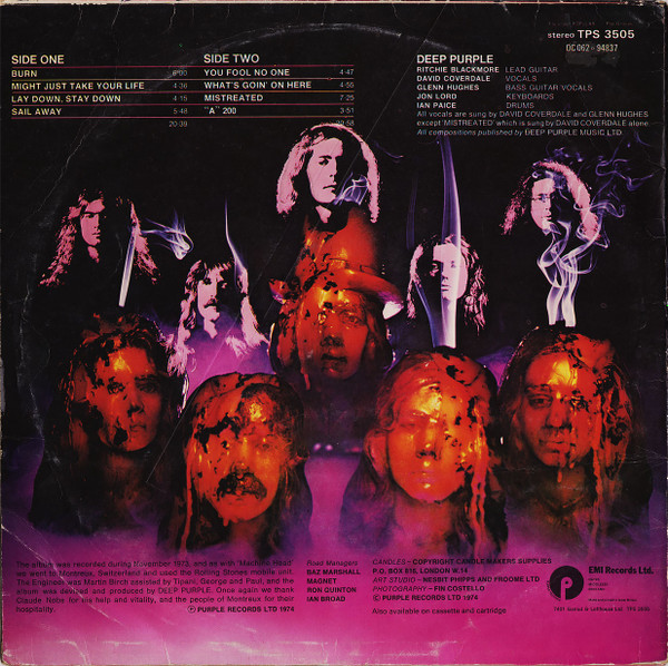 Deep Purple - Burn | Purple Records (TPS 3505) - 2