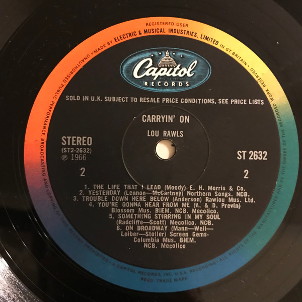 Lou Rawls - Carryin' On! | Capitol Records (ST 2632) - 4 Lou Rawls - Carryin' On! | Capitol Records (ST 2632) - 4