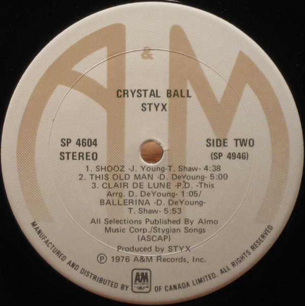 Styx - Crystal Ball | A&M Records (SP-4604) - 4 Styx - Crystal Ball | A&M Records (SP-4604) - 4