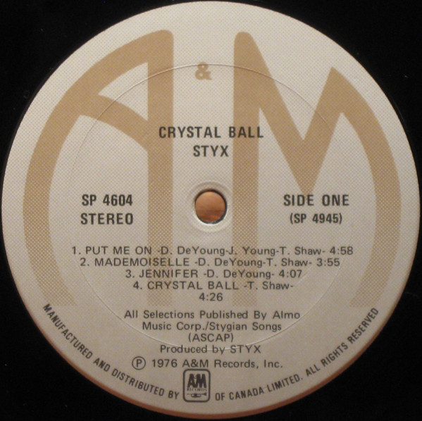 Styx - Crystal Ball | A&M Records (SP-4604) - 3 Styx - Crystal Ball | A&M Records (SP-4604) - 3