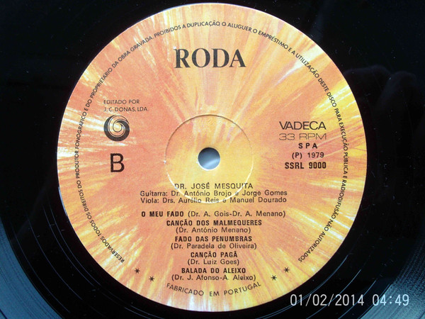 José Mesquita - Fados E Baladas De Coimbra Por Antigos Estudantes | Roda (SSRL 9000) - 4