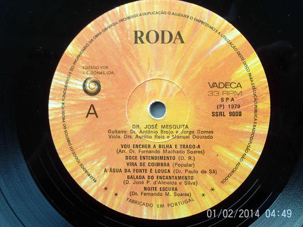 José Mesquita - Fados E Baladas De Coimbra Por Antigos Estudantes | Roda (SSRL 9000) - 3