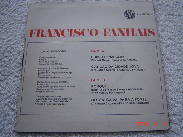 Francisco Fanhais - Corpo Renascido | Zip Zip (ZIP 10032 E) - 3