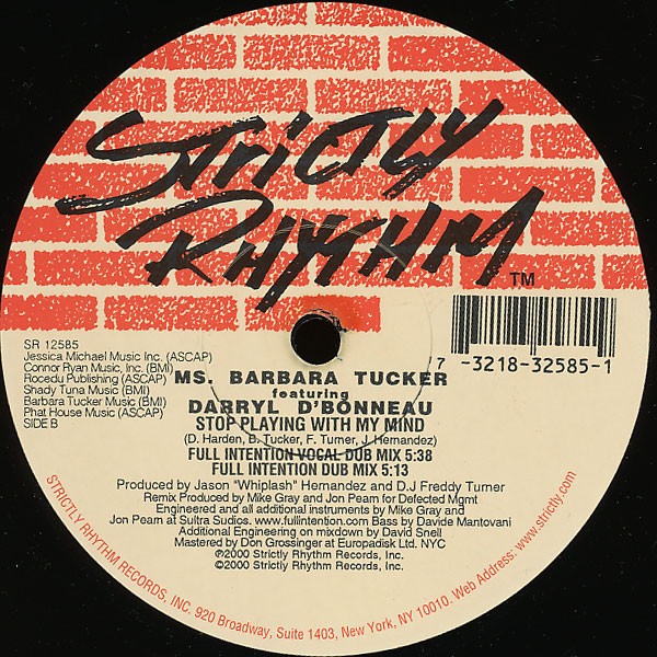 Barbara Tucker featuring Darryl D'Bonneau - Stop Playing With My Mind | Strictly Rhythm (SR 12585) - 2 Barbara Tucker featuring Darryl D'Bonneau - Stop Playing With My Mind | Strictly Rhythm (SR 12585) - 2