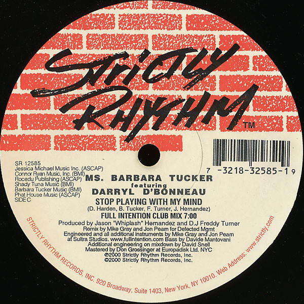 Barbara Tucker featuring Darryl D'Bonneau - Stop Playing With My Mind | Strictly Rhythm (SR 12585) - 4 Barbara Tucker featuring Darryl D'Bonneau - Stop Playing With My Mind | Strictly Rhythm (SR 12585) - 4