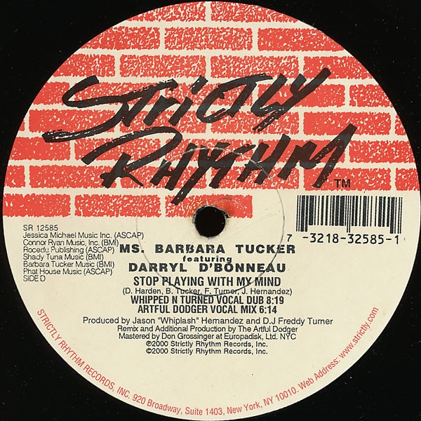 Barbara Tucker featuring Darryl D'Bonneau - Stop Playing With My Mind | Strictly Rhythm (SR 12585) - 3 Barbara Tucker featuring Darryl D'Bonneau - Stop Playing With My Mind | Strictly Rhythm (SR 12585) - 3