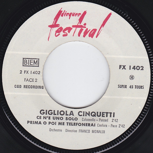 Gigliola Cinquetti - Il Primo Bacio Che Daro | Disques Festival (FX 1402) - 4