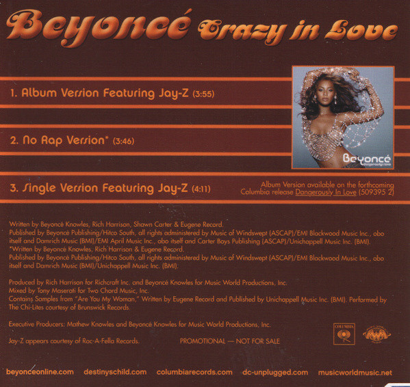 Beyoncé - Crazy In Love | Columbia (SAMPCS 13024) - 2