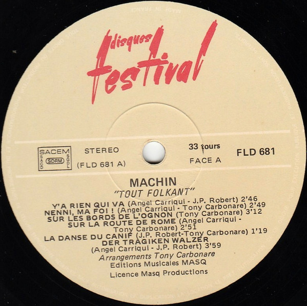 Machin - Tout Folkant | Disques Festival (FLD 681) - 3 Machin - Tout Folkant | Disques Festival (FLD 681) - 3
