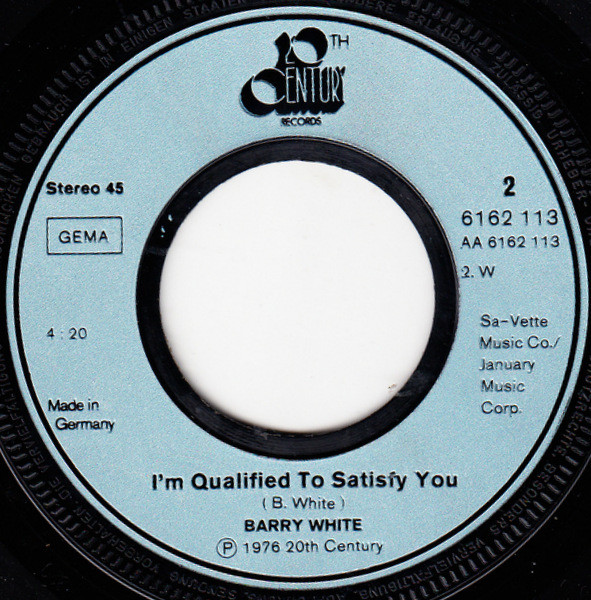 Barry White - I'm Qualified To Satisfy You | 20th Century Records (6162 113) - 4