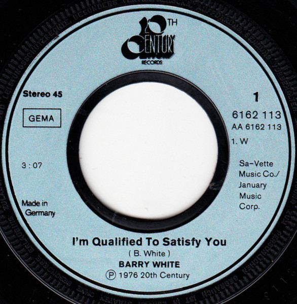 Barry White - I'm Qualified To Satisfy You | 20th Century Records (6162 113) - 3