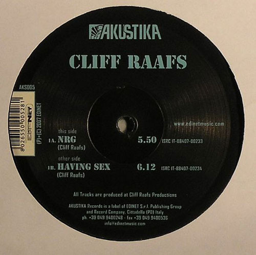 Cliff Raafs - NRG | Akustika Records (AKS005) - main