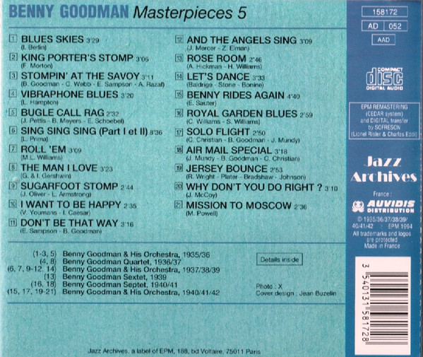Benny Goodman Trio - Masterpieces 5 | Jazz Archives (158172) - 2 Benny Goodman Trio - Masterpieces 5 | Jazz Archives (158172) - 2