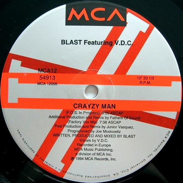 Blast Featuring V.D.C. - Crayzy Man | MCA Records (MCA 12-54913) - 3 Blast Featuring V.D.C. - Crayzy Man | MCA Records (MCA 12-54913) - 3