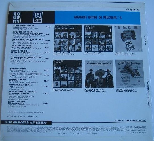 Various - Grandes Exitos De Peliculas 3 | United Artists Records (HU 061-57) - 2