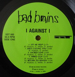 Bad Brains - I Against I | SST Records (SST 065) - 2