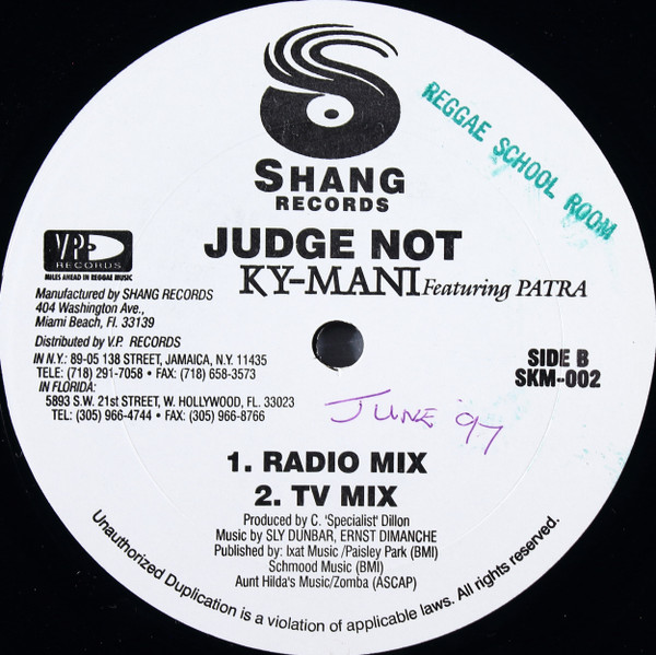 Kymani Marley Featuring Patra - Judge Not | Shang Records (SKM-002) - main Kymani Marley Featuring Patra - Judge Not | Shang Records (SKM-002) - main