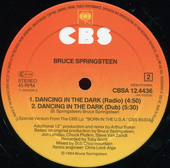 Bruce Springsteen - Dancing In The Dark | CBS (CBSA 12.4436) - 4 Bruce Springsteen - Dancing In The Dark | CBS (CBSA 12.4436) - 4