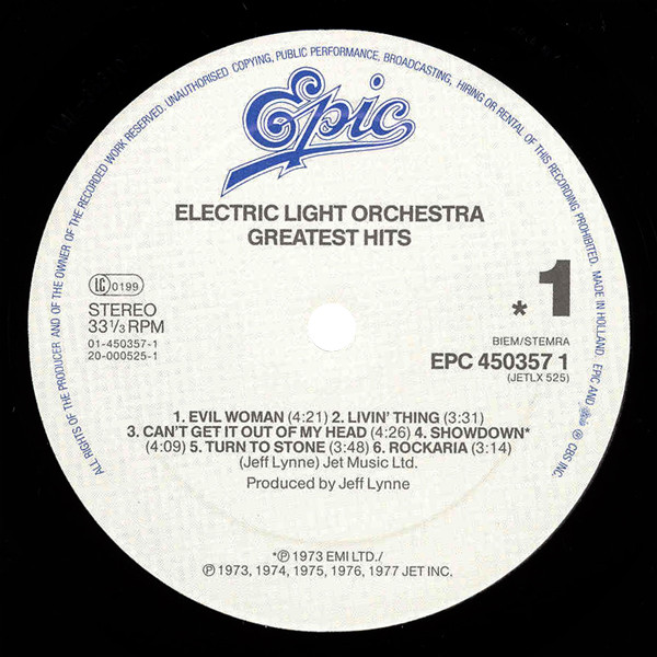 Electric Light Orchestra - ELO's Greatest Hits | Epic (EPC 450357 1) - 3