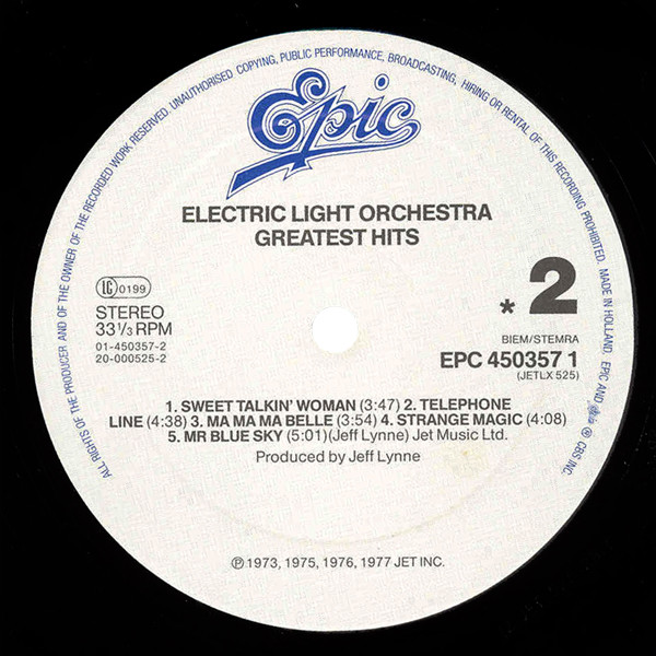Electric Light Orchestra - ELO's Greatest Hits | Epic (EPC 450357 1) - 4