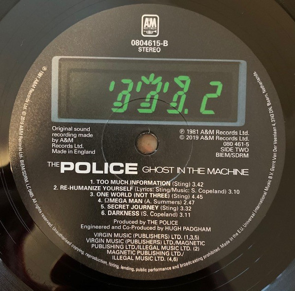 The Police - Ghost In The Machine [Vinyl] | A&M Records (080 461-5) - 3