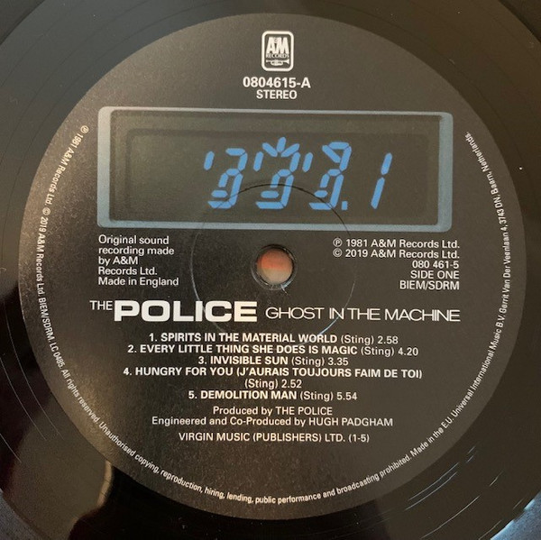 The Police - Ghost In The Machine [Vinyl] | A&M Records (080 461-5) - 2