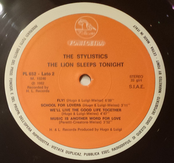 The Stylistics - The Lion Sleeps Tonight | Fonit Cetra (PL 652) - 4