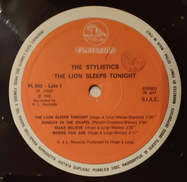 The Stylistics - The Lion Sleeps Tonight | Fonit Cetra (PL 652) - 3